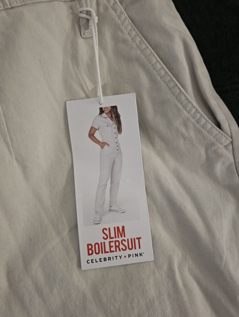 Celebrity Pink Short-Sleeve White Button-Front Jumpsuit - Picture 9 of 10